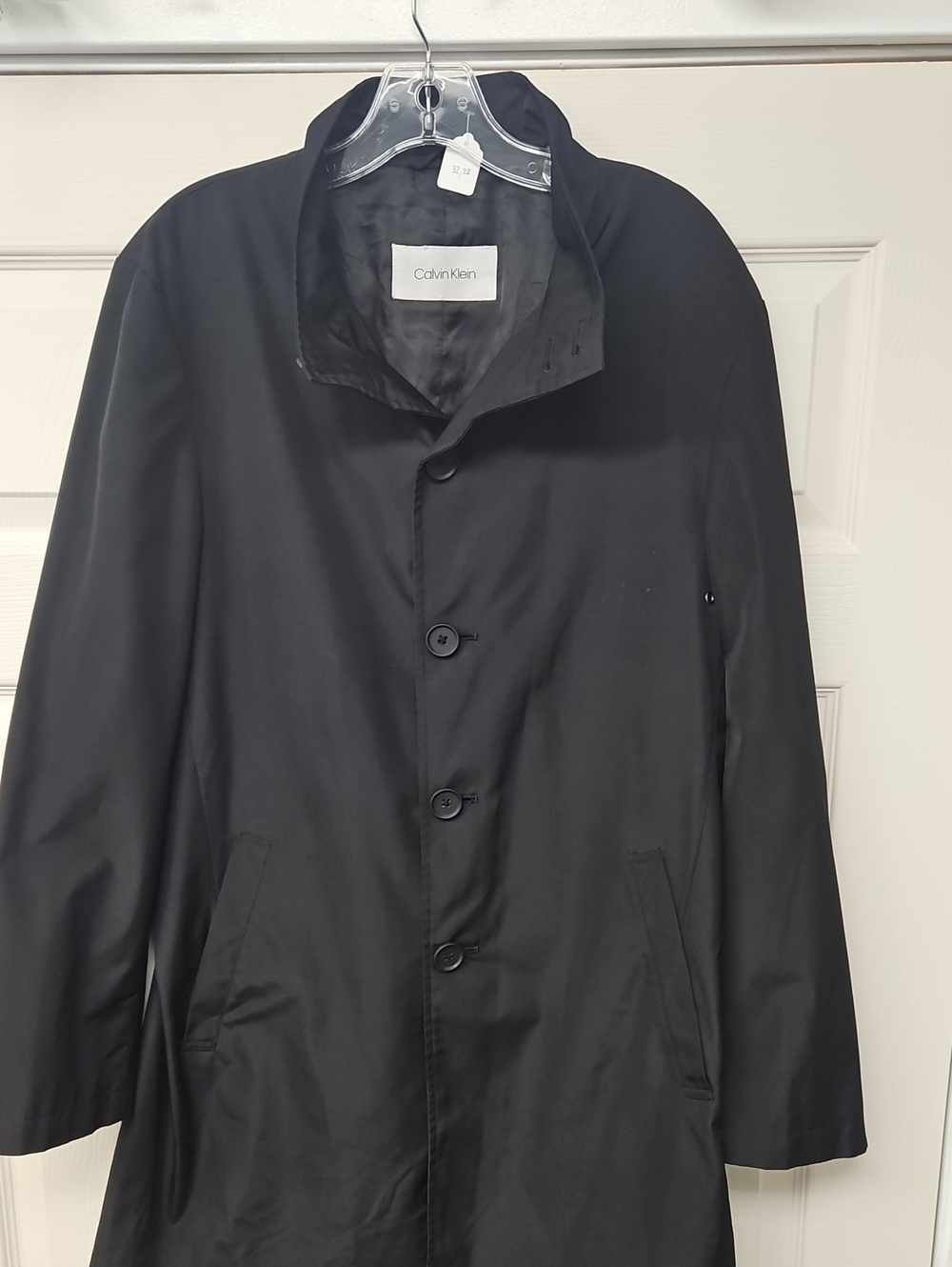 Calvin Klein Women's Black Single-Breasted Trench Coat
